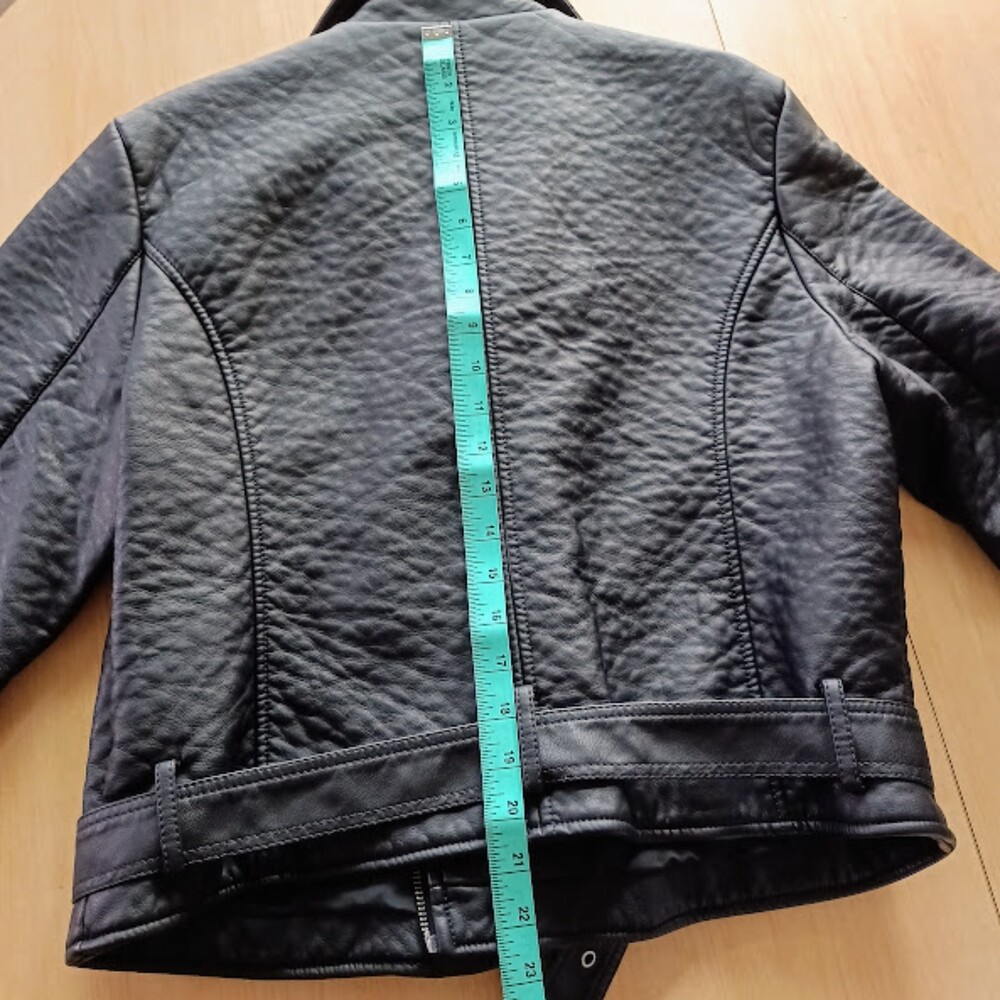 NWT Victoria's Secret Large Pebbled Faux Leather Black Motorcycle Jacket - Picture 6 of 14